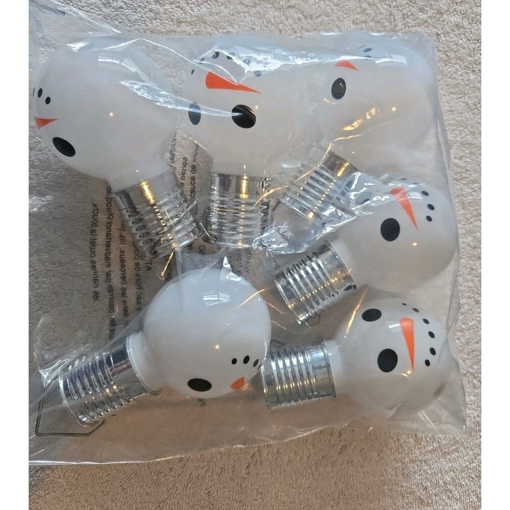Holiday Style Hanging Solar LED Snowman Lights 4" 1/2 Set of 6